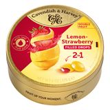 Cavendish & Harvey Double Fruit Drops Çilek Dolgulu Limon: Sıvı çilek dolgulu limon damlaları (1 x 175g)