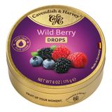 Cavendish & Harvey Wild Berry Drops Böğürtlen Aromalı Bonbonlar 175 g Metal Kutuda