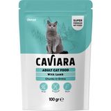 Caviara Pouch Sos Içinde Et Parçacıklı Kuzu Etli Yetişkin Kedi Pouch Yaş Mama 100 gr