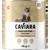 Caviara Sos Içinde Et Parçacıklı Dana Etli Yetişkin Kedi Maması Konservesi 415 gr