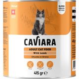 Caviara Sos Içinde Et Parçacıklı Kuzu Etli Yetişkin Kedi Maması Konservesi 415 gr