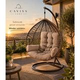 Caviss Home Armut Salıncak-Fındık Salıncak-Yumurta Salıncak ve Bahçe Balkon Minderi " (Sadece Minder Salıncak Görsel Amaçlı Kullanılmıştır. ) - Açık Krem