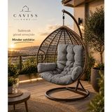 Caviss Home Armut Salıncak-Fındık Salıncak-Yumurta Salıncak ve Bahçe Balkon Minderi " (Sadece Minder Salıncak Görsel Amaçlı Kullanılmıştır. ) - Antrasit Gri