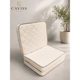 Caviss Home Cavıss Home 3'e Katlanır Kamp Yatağı Katlanabilir Yer Yatağı Tek Kişilik Misafir Yatağı Yıkanabilir Kılıflı - Beyaz