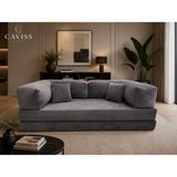 Caviss Home Cavıss Home Nova Lounge Modüler Yer Koltuğu | Fitilli Kumaş | Yüksek Yoğunluklu Sünger | Geniş Oturum | Modern Tasarım - Gri - 100 x 200