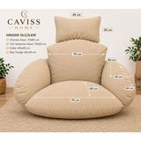 Caviss Home Tekli Salıncak Minderi, Salıncak, Minder, Oturma Minderi, Bahçe Mobilyası,yer Minderi,yer Koltuğu,ergonomik Sırt Destekli Oturma Minderi 70X60 cm - Kapuçino