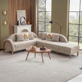 Cavissa Home Living Cavis Bohem Coco Yataklı Sandıklı Köşe Koltuk Takımı - Kahve - sağ köşe