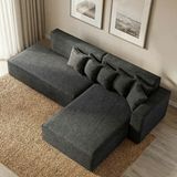 Cavissa Home Living Kraft Soft Köşe Koltuk Takımı - Antrasit - Sağ Köşe