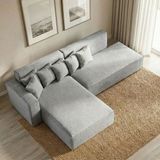 Cavissa Home Living Kraft Soft Köşe Koltuk Takımı - Gri - Sol Köşe
