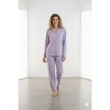 Cavlak Kadın Çizgili Pijama Takımı - Mor - XL