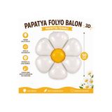 ÇAVUŞ E-TİCARET Beyaz Papatya Folyo Balon 3 Adet Doğum Günü Parti Folyo Balon