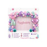 ÇAVUŞ E-TİCARET Deniz Kızı Parti Seti Deniz Kızı Kuyruğu Folyo Balon Seti Pembe Happy Birthday Banner Doğum Günü Parti Seti