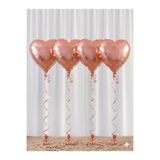 ÇAVUŞ E-TİCARET Rosegold Kalp Folyo Balon 1 Adet (10inç) Doğum Günü , Sevgili,Bride Parti