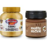 Çavuşoğlu Susamlı Tahin Kreması 330 gr & Nutty More %33 Fındık Parçacıklı Kakaolu Fındık Ezmesi 200 gr