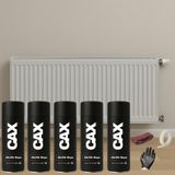 CAXCOLORS 5 Adet Isıya Dayanıklı Petek-Kalorifer-Radyatör-Klima Vernikli Sprey Boya Seti 400 ml - AÇIK GRİ