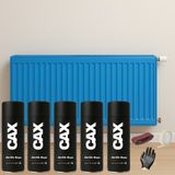 CAXCOLORS 5 Adet Isıya Dayanıklı Petek-Kalorifer-Radyatör-Klima Vernikli Sprey Boya Seti 400 ml - AÇIK MAVİ