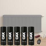 CAXCOLORS 5 Adet Isıya Dayanıklı Petek-Kalorifer-Radyatör-Klima Vernikli Sprey Boya Seti 400 ml - BETON GRİ