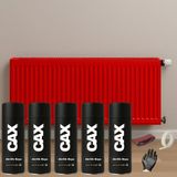 CAXCOLORS 5 Adet Isıya Dayanıklı Petek-Kalorifer-Radyatör-Klima Vernikli Sprey Boya Seti 400 ml - KIRMIZI