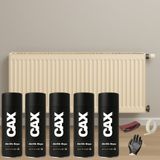 CAXCOLORS 5 Adet Isıya Dayanıklı Petek-Kalorifer-Radyatör-Klima Vernikli Sprey Boya Seti 400 ml - KREM