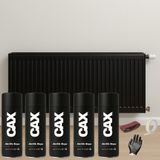 CAXCOLORS 5 Adet Isıya Dayanıklı Petek-Kalorifer-Radyatör-Klima Vernikli Sprey Boya Seti 400 ml - PARLAK SİYAH