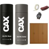 CAXCOLORS Ahşap&lake Dolap Boyası Özel Yapım Akrilik Sprey Boya 400 ml + Çizik Astarı - AÇIK MEŞE