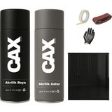 CAXCOLORS Ahşap&lake Dolap Boyası Özel Yapım Akrilik Sprey Boya 400 ml + Çizik Astarı - PARLAK SİYAH