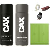 CAXCOLORS Ahşap&lake Dolap Boyası Özel Yapım Akrilik Sprey Boya 400 ml + Çizik Astarı - YEŞİL