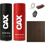 CAXCOLORS Ahşap&lake Dolap Boyası Özel Yapım Akrilik Sprey Boya 400 ml + Parlaklık Verniği - KOYU KAHVE