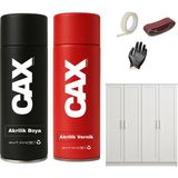 CAXCOLORS Ahşap&lake Dolap Boyası Özel Yapım Akrilik Sprey Boya 400 ml + Parlaklık Verniği - MAT BEYAZ