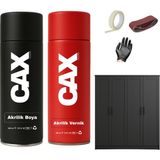 CAXCOLORS Ahşap&lake Dolap Boyası Özel Yapım Akrilik Sprey Boya 400 ml + Parlaklık Verniği - MAT SİYAH