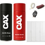 CAXCOLORS Ahşap&lake Dolap Boyası Özel Yapım Akrilik Sprey Boya 400 ml + Parlaklık Verniği - PARLAK BEYAZ