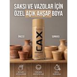 CAXCOLORS Akrilik Sprey Boya 400ML - Saksı ve Vazolar Için Hızlı Kuruyan Hobi Boyası - Açık ahşap