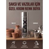 CAXCOLORS Akrilik Sprey Boya 400ML - Saksı ve Vazolar Için Hızlı Kuruyan Hobi Boyası - Krom