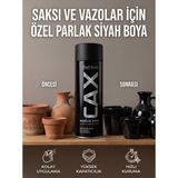 CAXCOLORS Akrilik Sprey Boya 400ML - Saksı ve Vazolar Için Hızlı Kuruyan Hobi Boyası - Parlak siyah