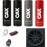 CAXCOLORS Araba Jant Sprey Akrilik Özel Yapım Sprey Boya Seti 400 ml (2 Adet Boya-1 Adet Vernik-1 Adet Astar) - ANTRASİT