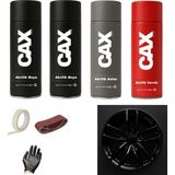 CAXCOLORS Araba Jant Sprey Akrilik Özel Yapım Sprey Boya Seti 400 ml (2 Adet Boya-1 Adet Vernik-1 Adet Astar) - PİANO BLACK