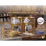 CAXCOLORS Cax 1 Litre Islak Alan Fayans Mutfak Zemin Boyası ve Kimyasala Dirençli Sıvı Cam Vernik Seti - Altın (Gold)