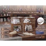 CAXCOLORS Cax 1 Litre Islak Alan Fayans Mutfak Zemin Boyası ve Kimyasala Dirençli Sıvı Cam Vernik Seti - Ceviz