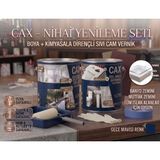 CAXCOLORS Cax 1 Litre Islak Alan Fayans Mutfak Zemin Boyası ve Kimyasala Dirençli Sıvı Cam Vernik Seti - Gece Mavisi