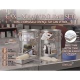 CAXCOLORS Cax 1 Litre Islak Alan Fayans Mutfak Zemin Boyası ve Kimyasala Dirençli Sıvı Cam Vernik Seti - Gümüş Gri