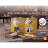 CAXCOLORS Cax 1 Litre Islak Alan Fayans Mutfak Zemin Boyası ve Kimyasala Dirençli Sıvı Cam Vernik Seti - Güneş Sarı