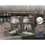 CAXCOLORS Cax 1 Litre Islak Alan Fayans Mutfak Zemin Boyası ve Kimyasala Dirençli Sıvı Cam Vernik Seti - Haki