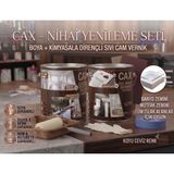 CAXCOLORS Cax 1 Litre Islak Alan Fayans Mutfak Zemin Boyası ve Kimyasala Dirençli Sıvı Cam Vernik Seti - Koyu Ceviz