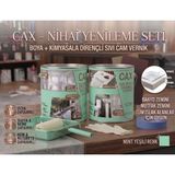 CAXCOLORS Cax 1 Litre Islak Alan Fayans Mutfak Zemin Boyası ve Kimyasala Dirençli Sıvı Cam Vernik Seti - Mint Yeşili