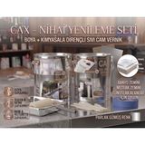 CAXCOLORS Cax 1 Litre Islak Alan Fayans Mutfak Zemin Boyası ve Kimyasala Dirençli Sıvı Cam Vernik Seti - Parlak Gümüş
