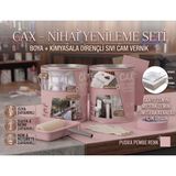 CAXCOLORS Cax 1 Litre Islak Alan Fayans Mutfak Zemin Boyası ve Kimyasala Dirençli Sıvı Cam Vernik Seti - Pudra Pembe