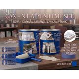CAXCOLORS Cax 1 Litre Islak Alan Fayans Mutfak Zemin Boyası ve Kimyasala Dirençli Sıvı Cam Vernik Seti - Safir Mavi