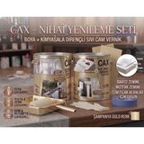 CAXCOLORS Cax 1 Litre Islak Alan Fayans Mutfak Zemin Boyası ve Kimyasala Dirençli Sıvı Cam Vernik Seti - Şampanya Gold