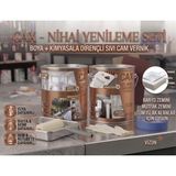 CAXCOLORS Cax 1 Litre Islak Alan Fayans Mutfak Zemin Boyası ve Kimyasala Dirençli Sıvı Cam Vernik Seti - Vizon