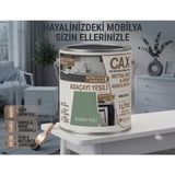 CAXCOLORS Cax 1 Litre Komodin ve Gardırop Boyası - Çok Amaçlı Dolap, Gardrop ve Ahşap Mobilya Boyası (Kendinden Vernikli) - Adaçayı Yeşili
